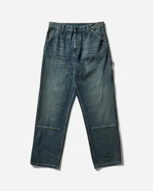 Men's Double Knee Pants Blue (Worn Used Wash) Men's sweatshirt