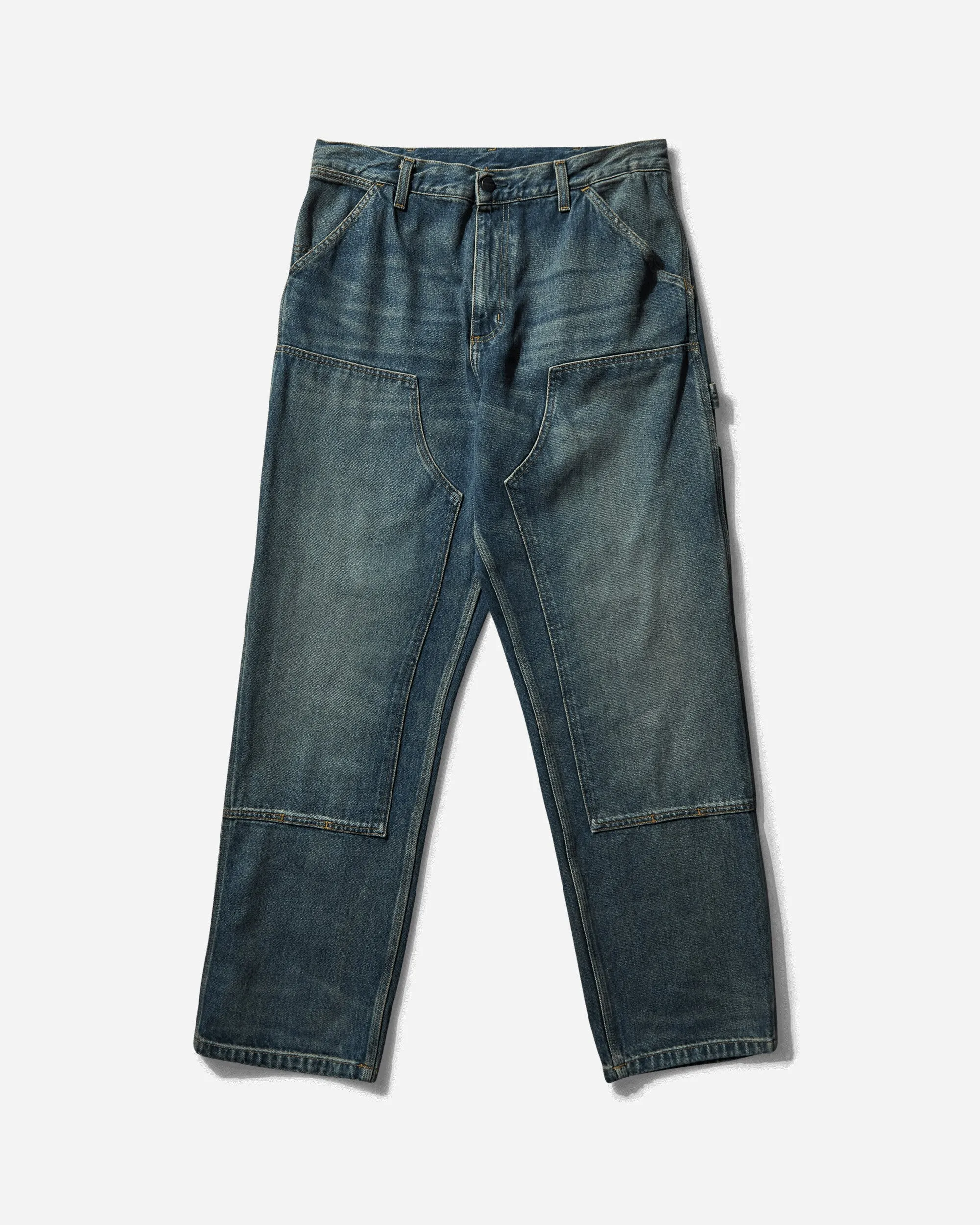 Men's Double Knee Pants Blue (Worn Used Wash) Men's sweatshirt