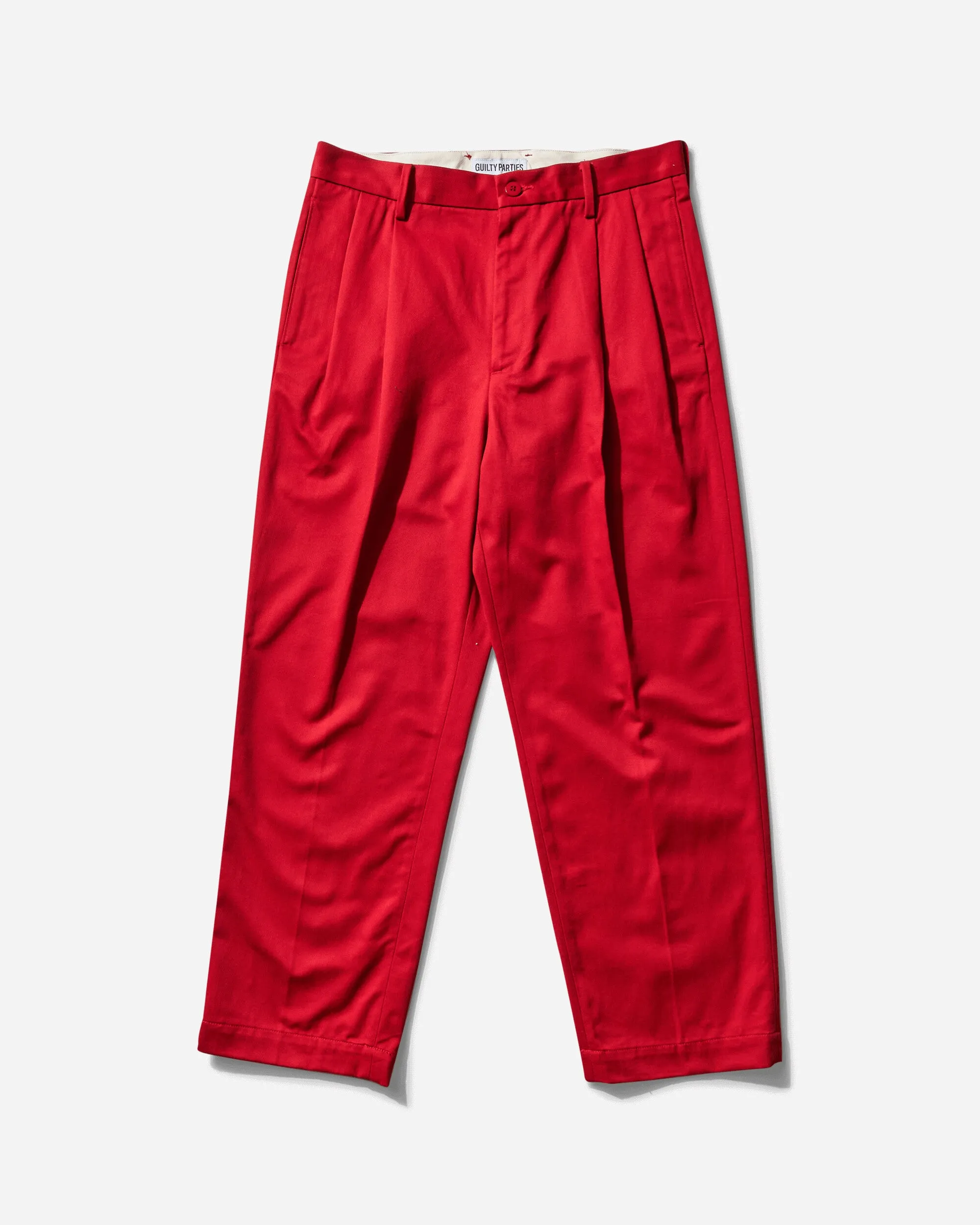 Men's Double Pleated Chino Trousers Red Men's sweatshirt