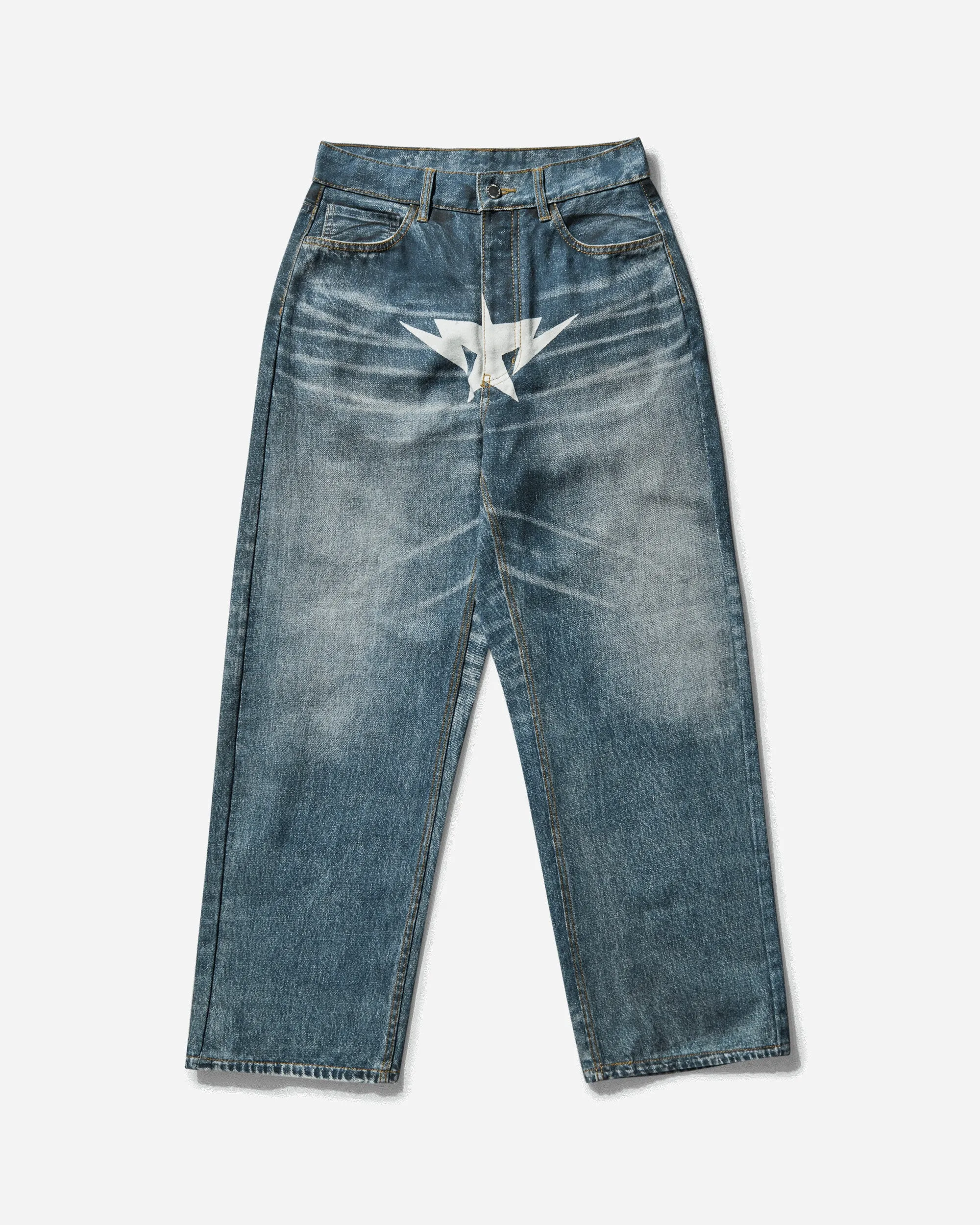 Men's Fake Print Sta Denim Pants Light Indigo Men's sweatshirt