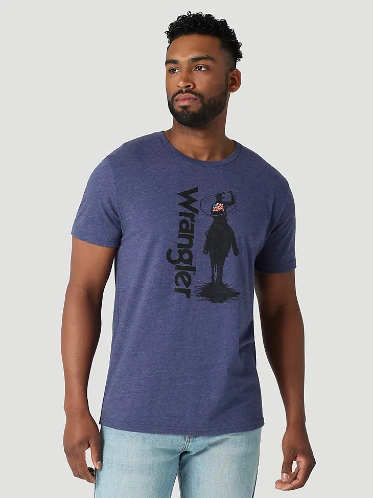 T-shirt graphique cowboy avec lasso pour hommes en denim heather Wrangler Clothing