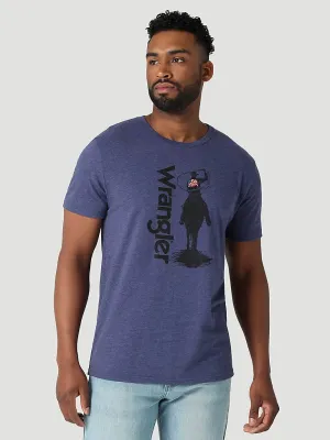 T-shirt graphique cowboy avec lasso pour hommes en denim heather Wrangler Clothing
