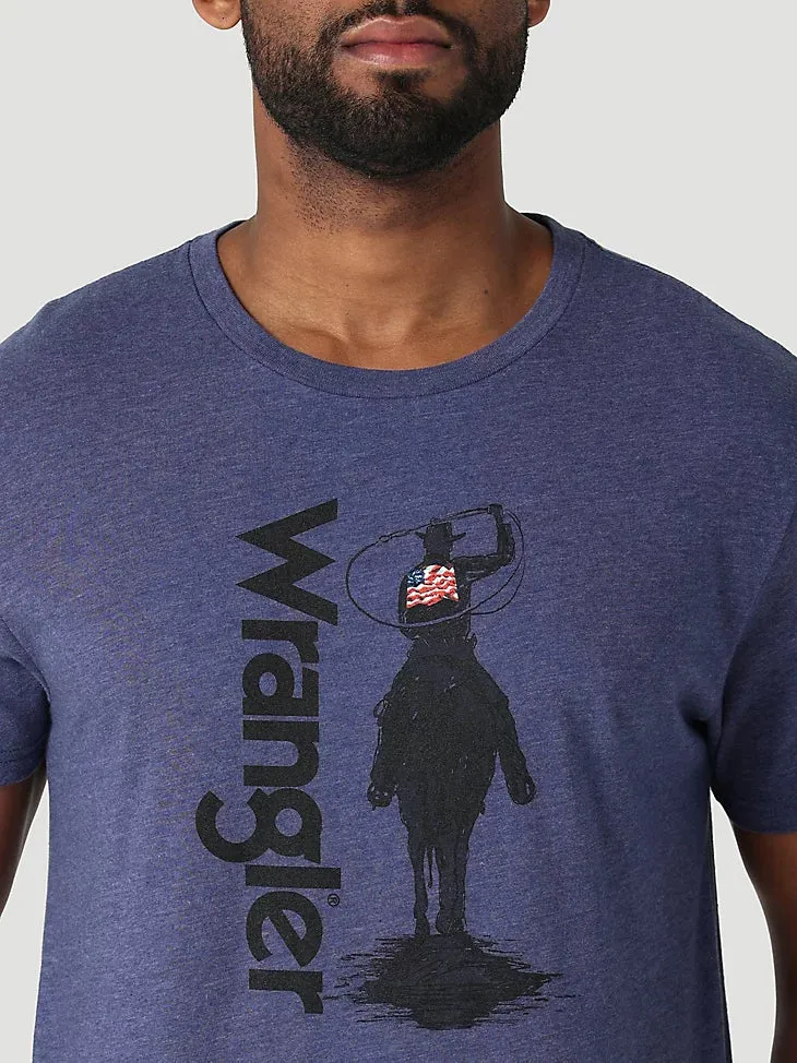 T-shirt graphique cowboy avec lasso pour hommes en denim heather Wrangler Clothing