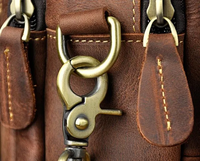 Mens Leather Small Side Bag COURIER BAG Waist Bag Holster Belt Case Belt Pouch for Men