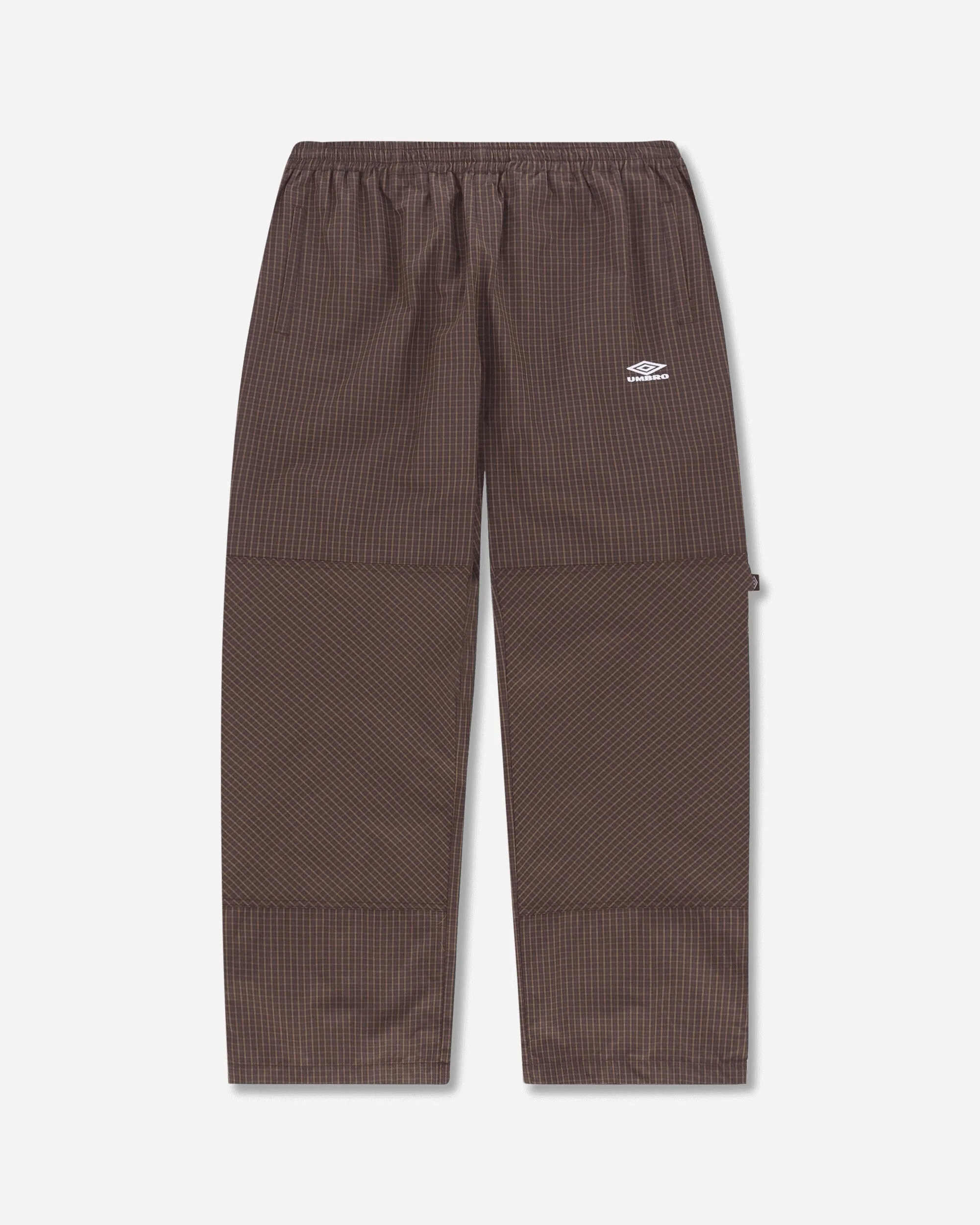 Men's Mini Check Double Knee Pants Brown Men's sweatshirt