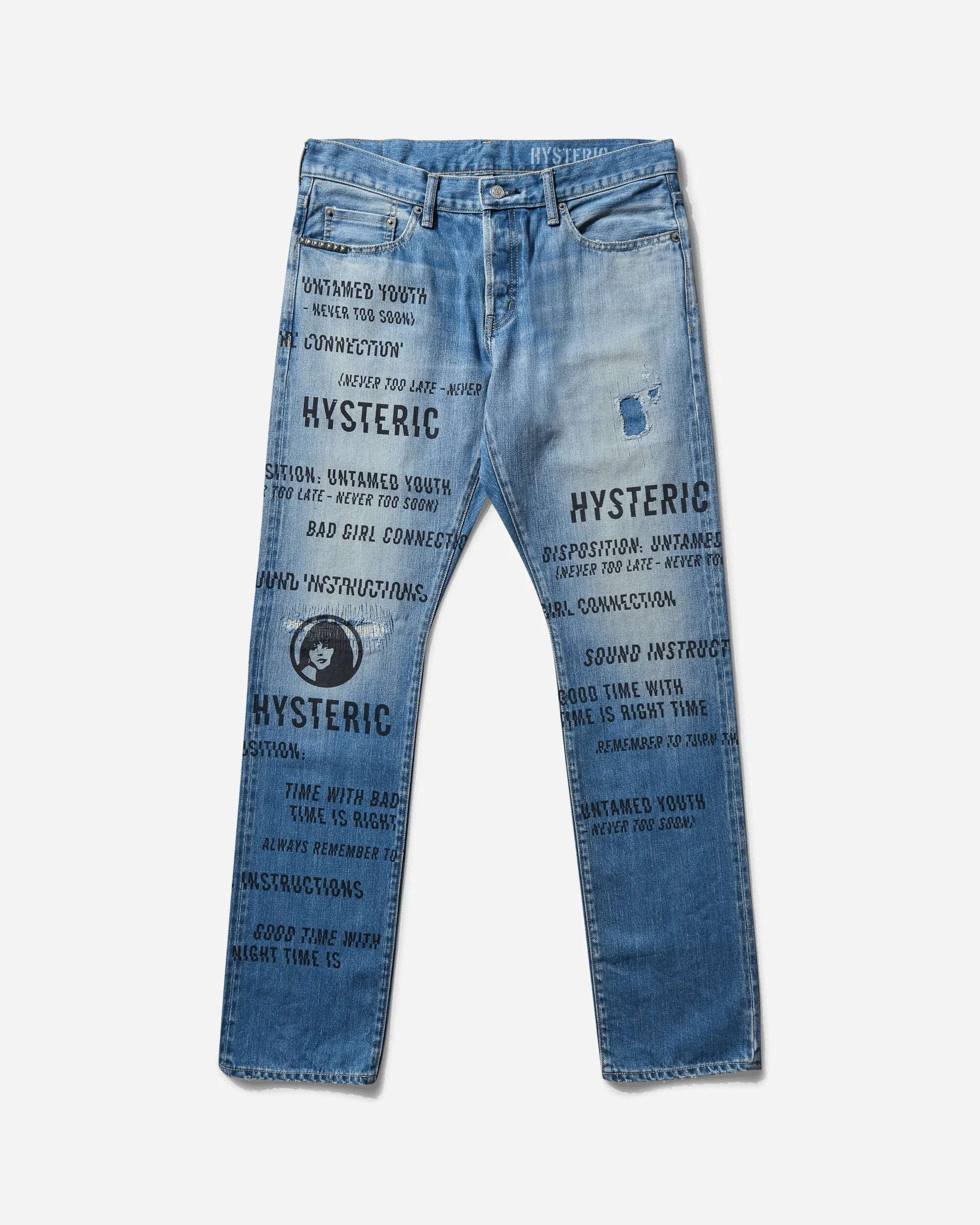 Men's Slash Type Logo Jeans Indigo Men's sweatshirt