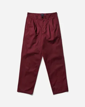 Men's Twill Double-Pleat Pants Wine Men's sweatshirt