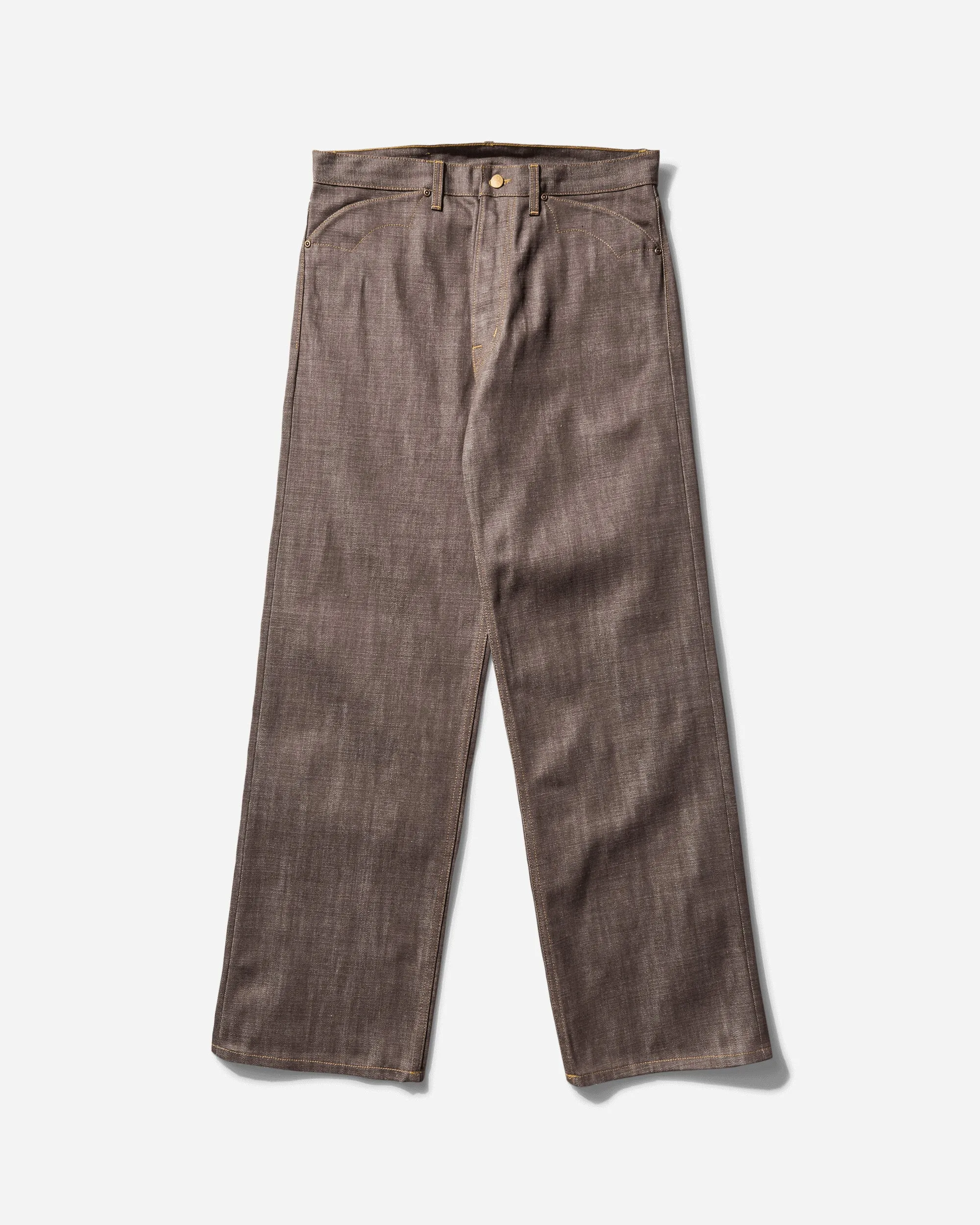 Men's Type 00 14.5oz Selvedge Denim Pants Brown Men's sweatshirt