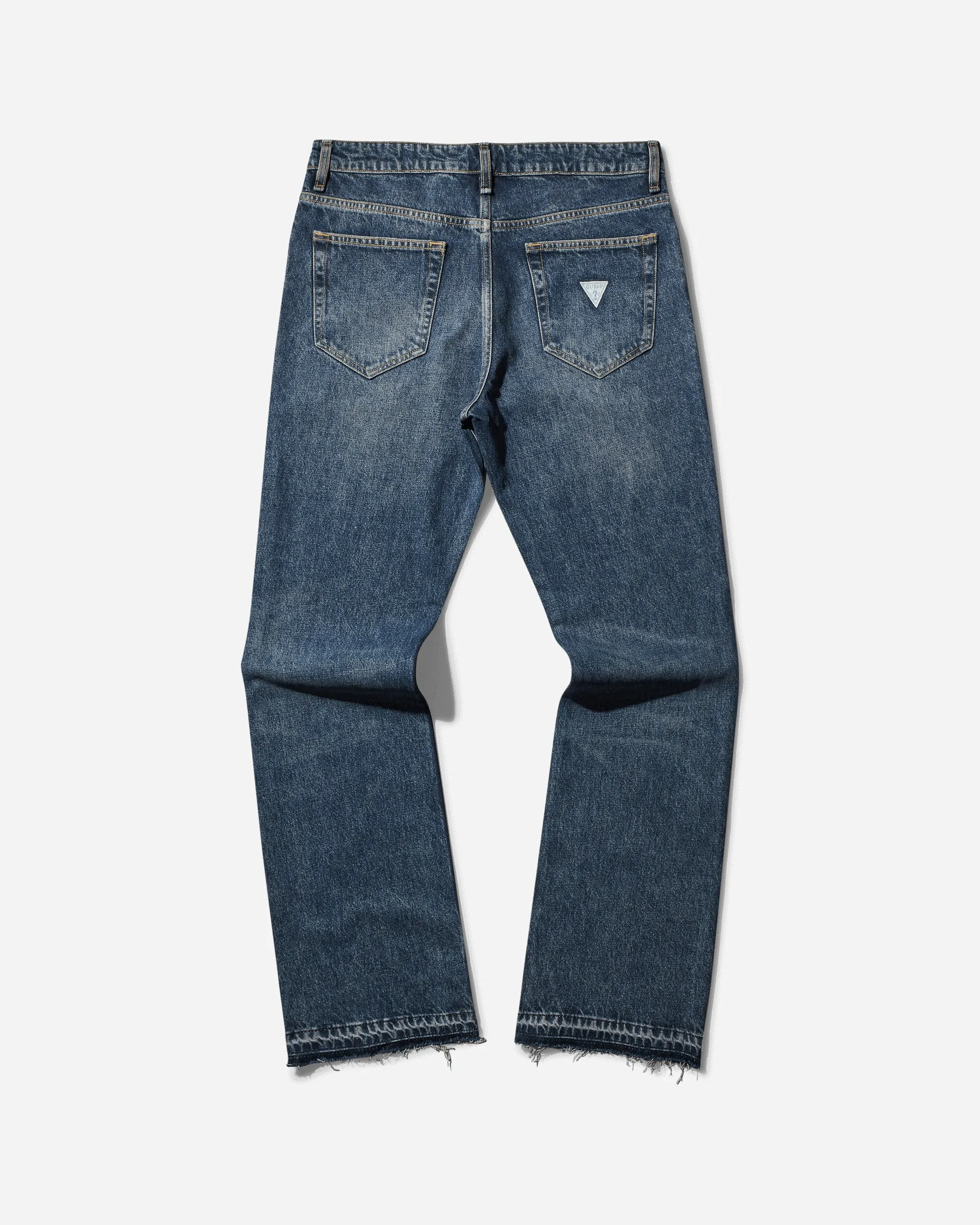Men's Washed Denim Pants Coated Used Indigo