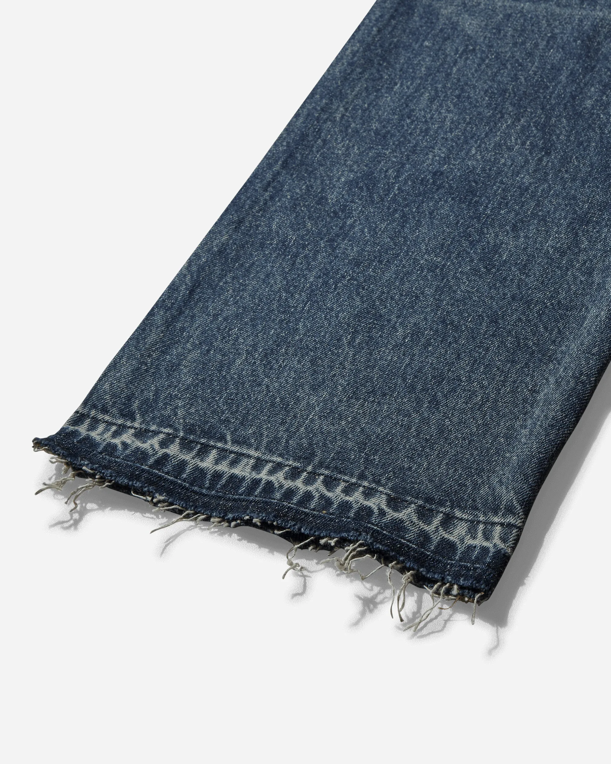 Men's Washed Denim Pants Coated Used Indigo