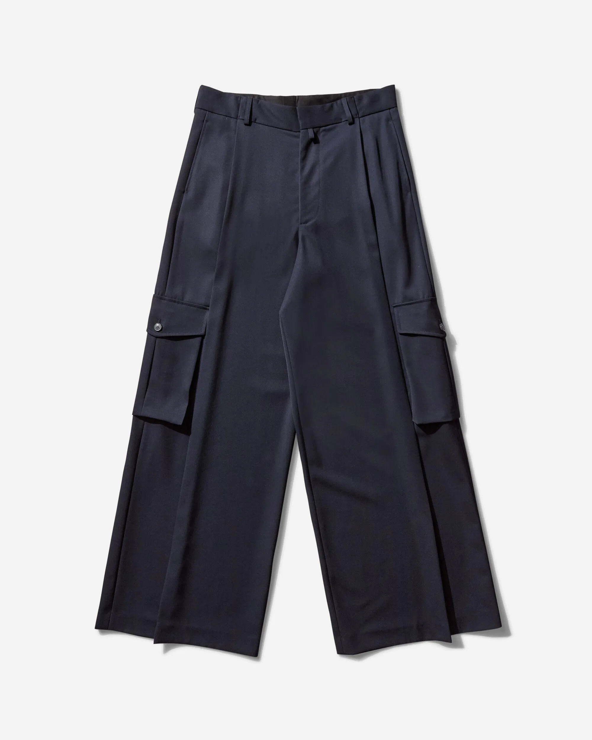 Men's Wide Pleated Pants Navy Men's sweatshirt