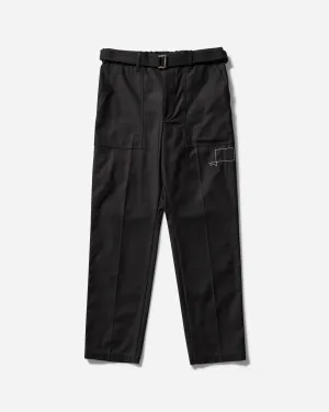 Men's WTAPS Cotton Back Satin Pants Black Men's sweatshirt