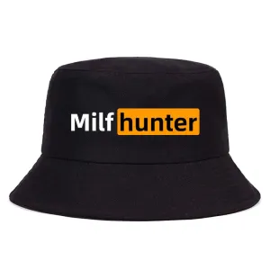Milf Hunter Bucket Hat boater hat with bow in beach sunlight