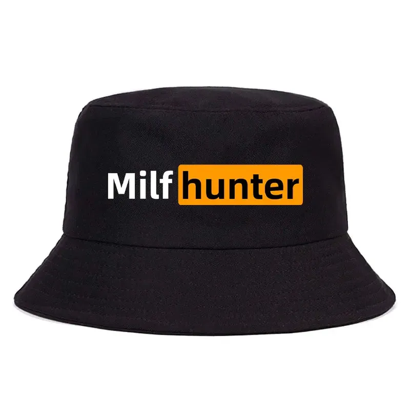 Milf Hunter Bucket Hat boater hat with bow in beach sunlight