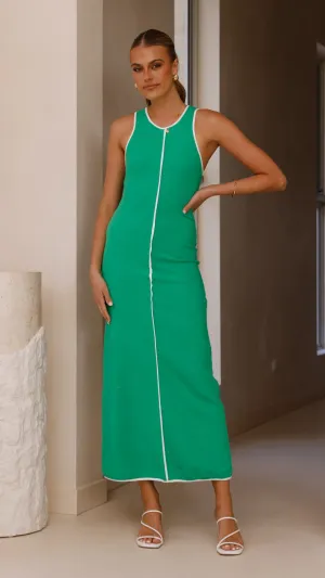 Milli Maxi Dress - Green/White,prom dresses,wedding guest dresses,homecoming dresses,bridesmaid dresses,cocktail dresses,women clothing,summer dresses,formal dresses,sundresses,mother of the bride dresses,quince clothing,bodycon dress,dress casual,dress de