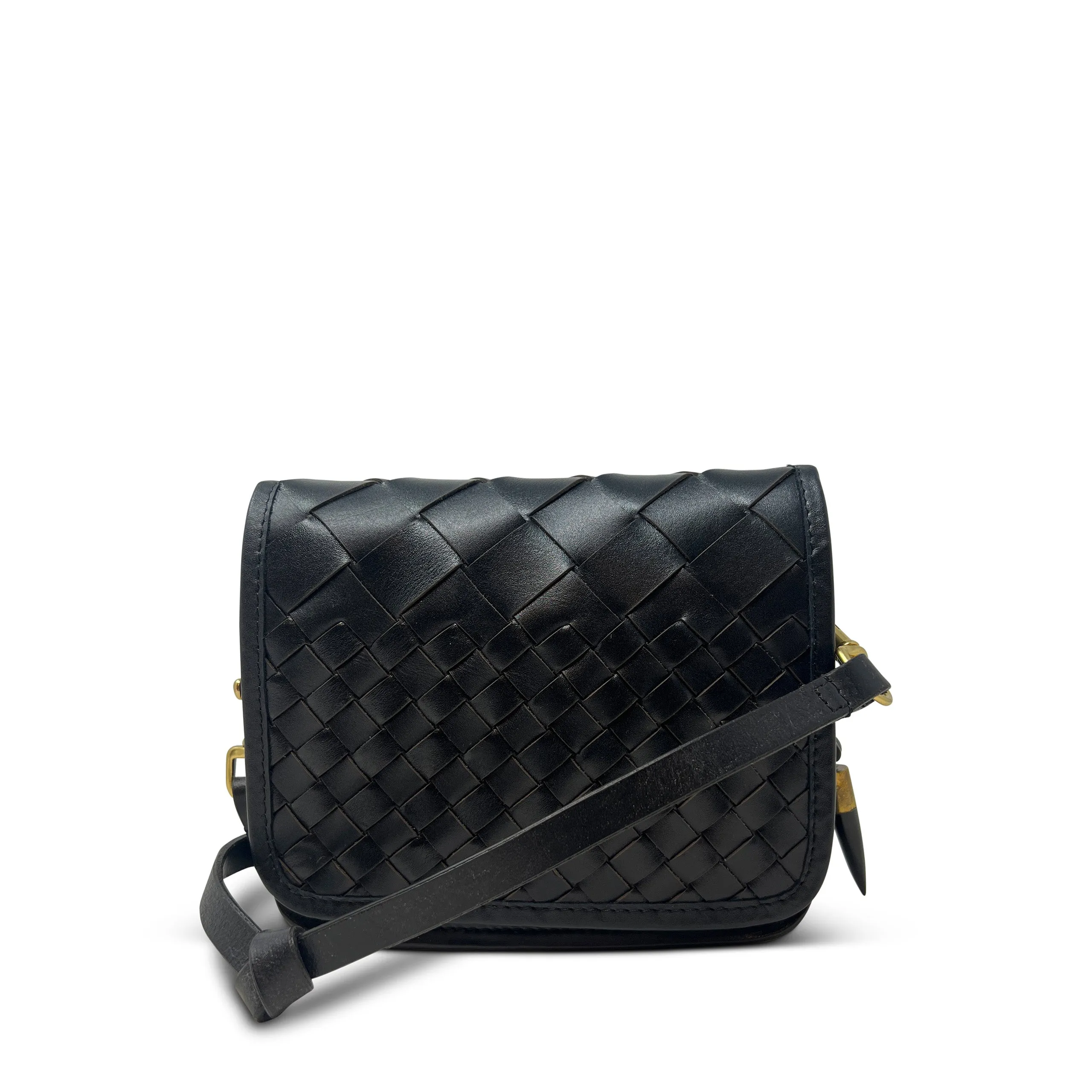 Mini Mia Bag - Black Threaded Weave crossbody bags low price