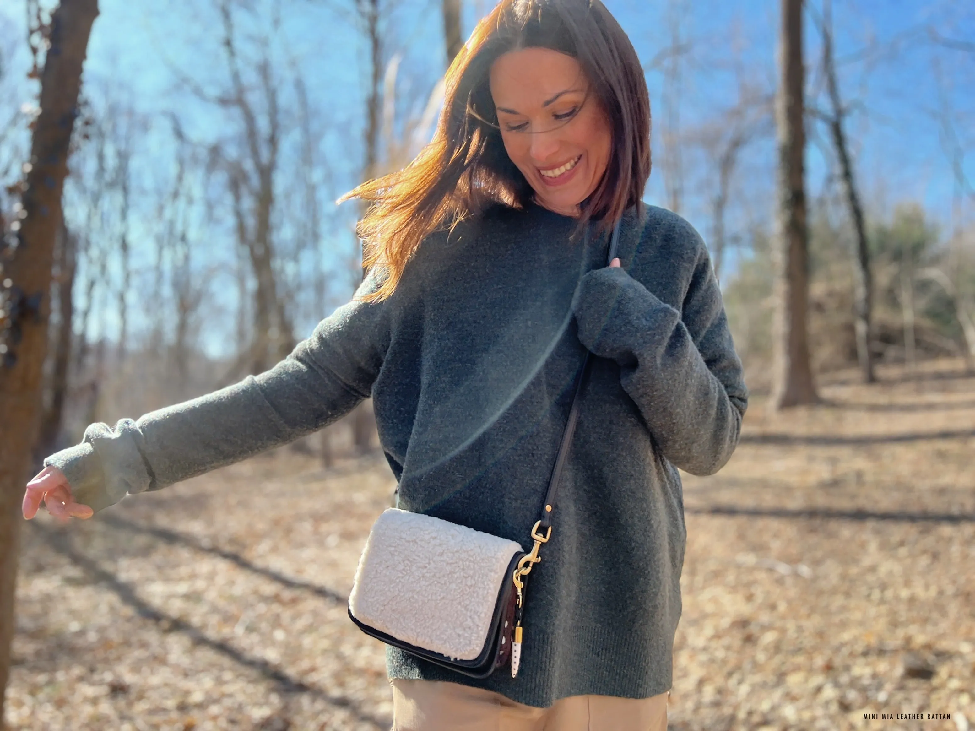 Mini Mia Crossbody - Leather Rattan