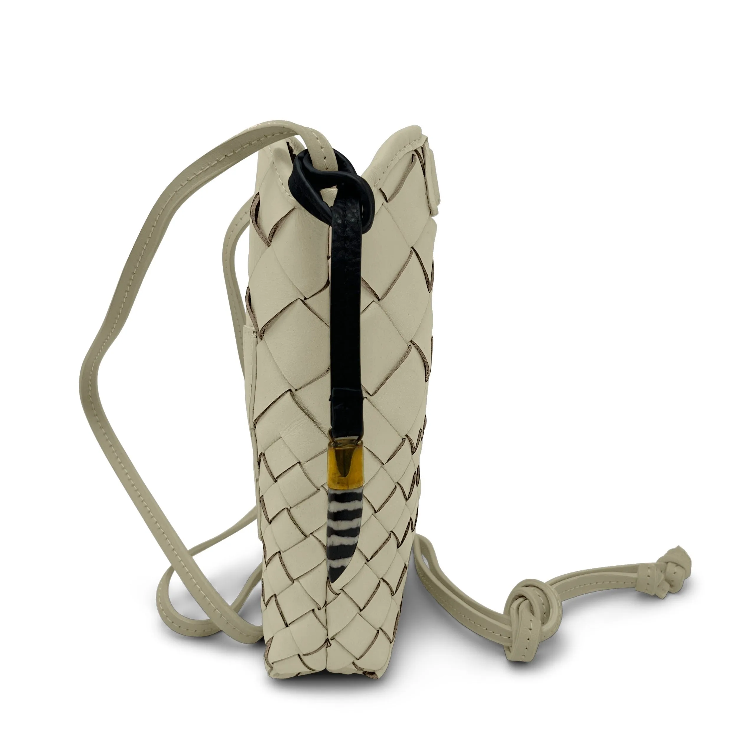 Mini Sling Phone Crossbody - Sand Threaded Weave