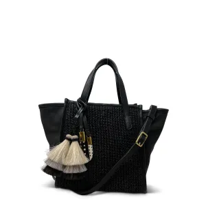 Mini Tote - Black Raffia crossbody bags low price