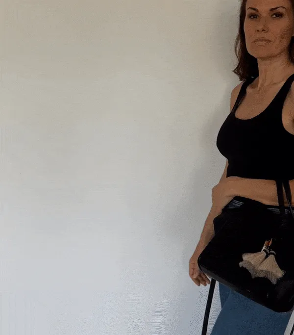 Mini Tote - Black Raffia