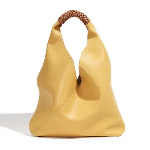 MINIMALIST BUCKET BAG | Genuine Leather | Woven Handle | Fashion Tote Bag | Women Handbag | Birthday Gift | Christmas Gift | Gift for Her bucket bags for sale