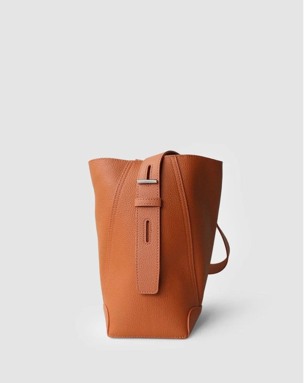 Minimalist Pebbled Leather Bucket Bag | Handcrafted Genuine Leather Shoulder Bag, Chic Crossbody Bag, Gift for Her