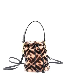 Mon Tresor Bucket Bag Zucca Shearling Mini stylish bucket bags