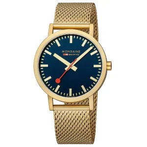 Mondaine Classic Deep Ocean Blue Stainless Steel Watch A660.30360.40SBM 