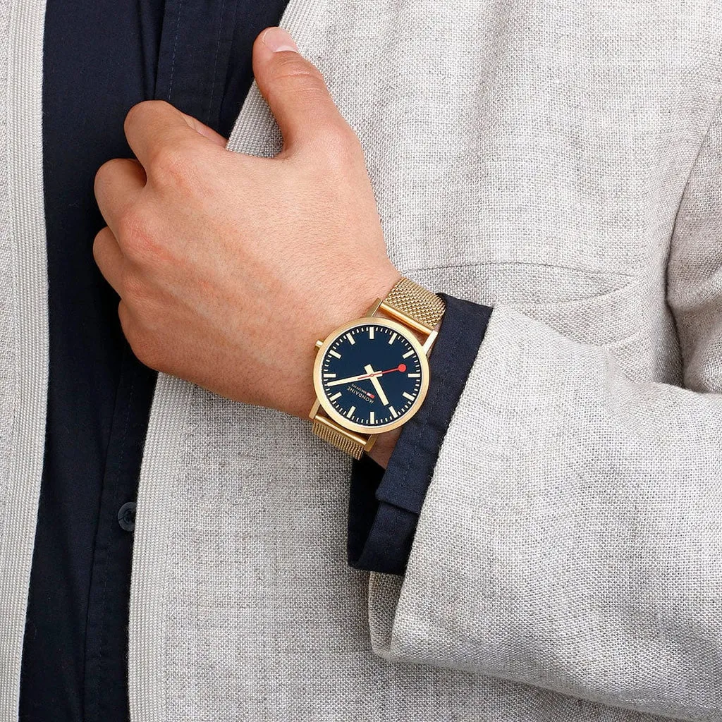Mondaine Classic Deep Ocean Blue Stainless Steel Watch A660.30360.40SBM