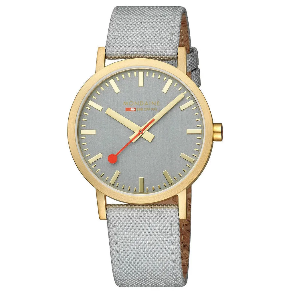 Mondaine Classic Good Grey Golden Watch A660.30360.80SBU 