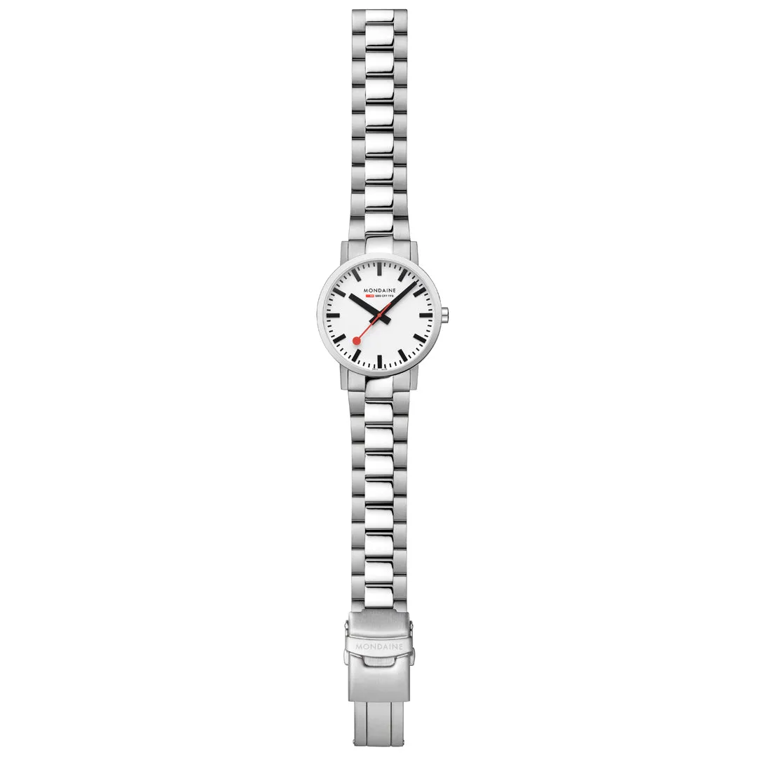 Mondaine Classic White Dial Stainless Steel Bracelet 40mm Watch A660.30360.11SBJ