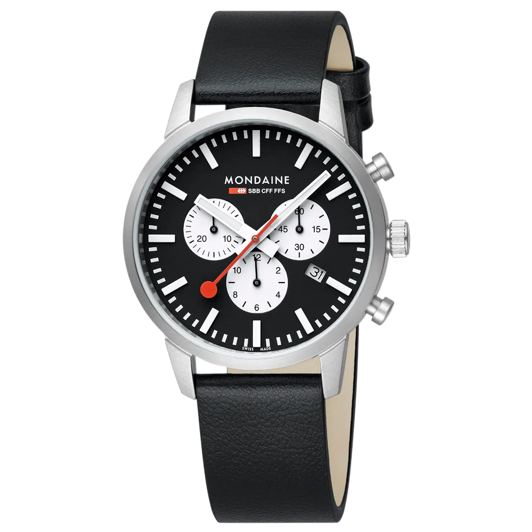 Mondaine Neo Chronograph Super-luminova? Vegan Leather, 41 Mm MSD.41420.LBV 