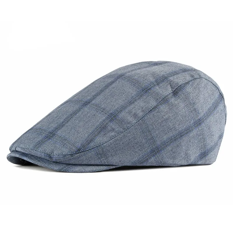 Monza Plaid Cotton Flat Cap