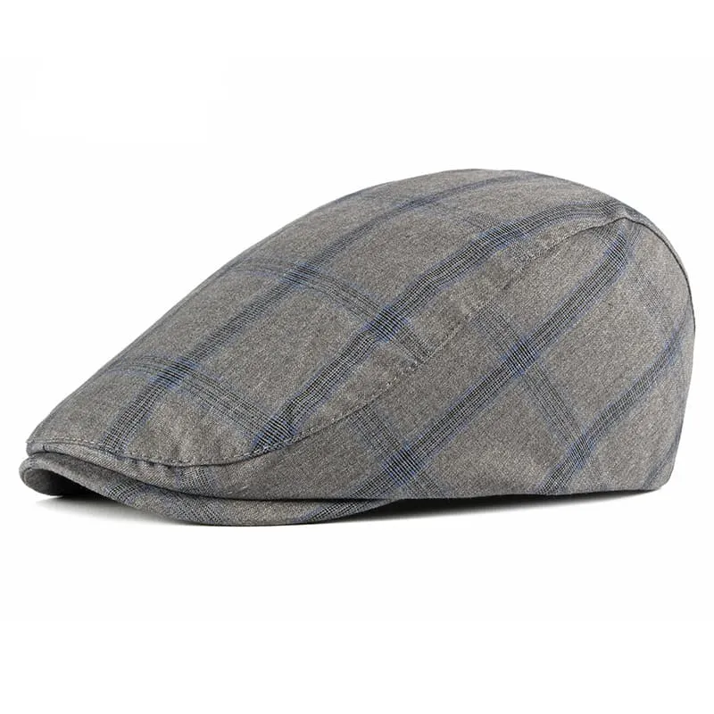 Monza Plaid Cotton Flat Cap