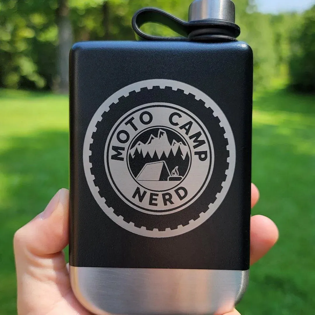 Moto Camp Nerd Flask