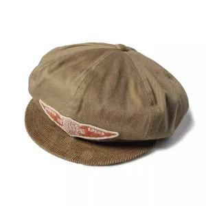 Motor Bronson Cycles Vintage Newsboy Cap boater hat with bow in beach sunlight