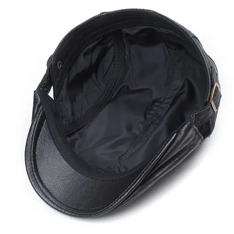 Mulholland Genuine Leather Duckbill Flat Cap