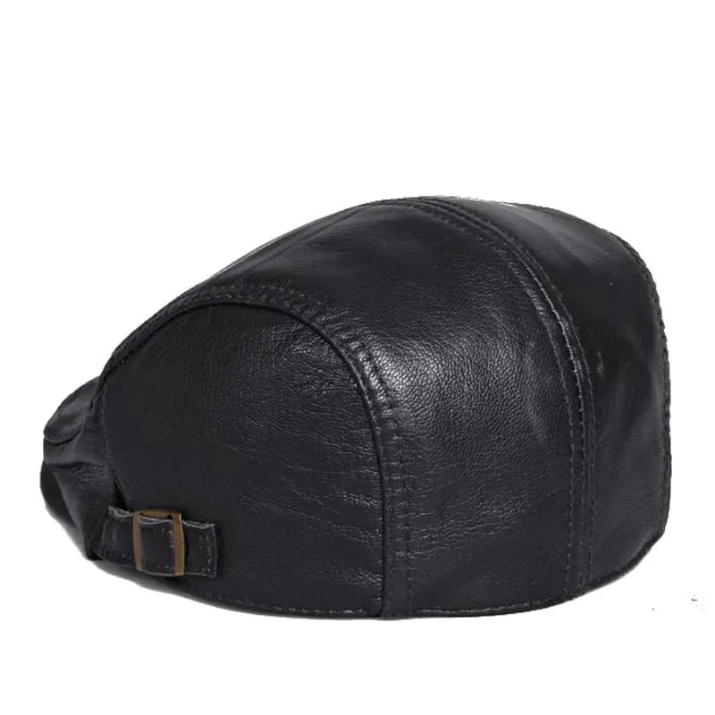 Mulholland Genuine Leather Duckbill Flat Cap