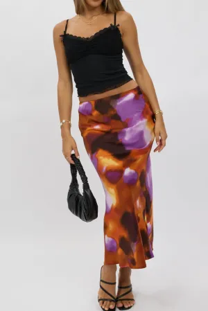 Multi Abstract Slip Skirt High Rise Elastic Waist Maxi,skirt,denim skirt,mini skirt,maxi skirt,jean skirt,skort,tennis skirt,pleated skirt,pencil skirt,bubble skirt,plisse skirt,fitted skirt,midi skirt,short skirt,short mini skirt,leather skirt,a line skir
