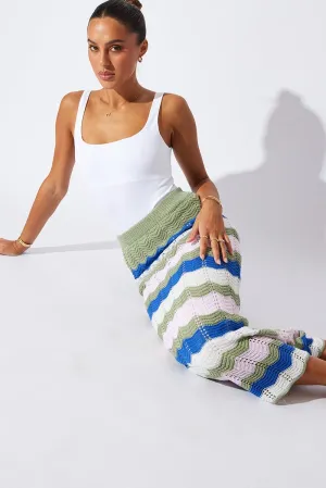 Multi Stripe Knit Skirt Crochet,skirt,denim skirt,mini skirt,maxi skirt,jean skirt,skort,tennis skirt,pleated skirt,pencil skirt,bubble skirt,plisse skirt,fitted skirt,midi skirt,short skirt,short mini skirt,leather skirt,a line skirt,Split skirt