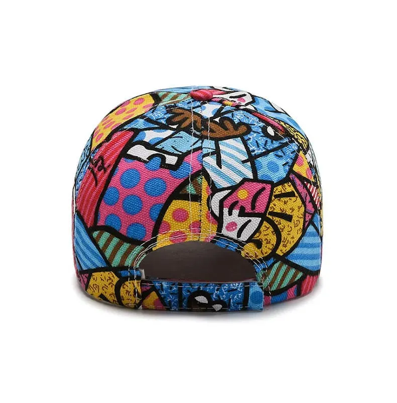 Murakami Cartoon Print Baseball Cap