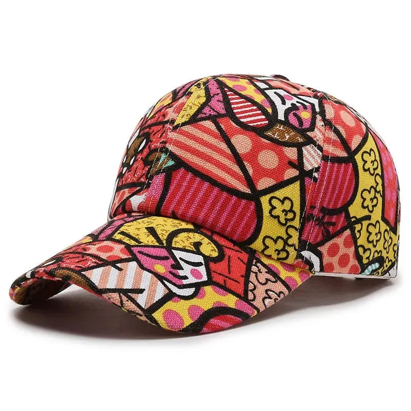 Murakami Cartoon Print Baseball Cap