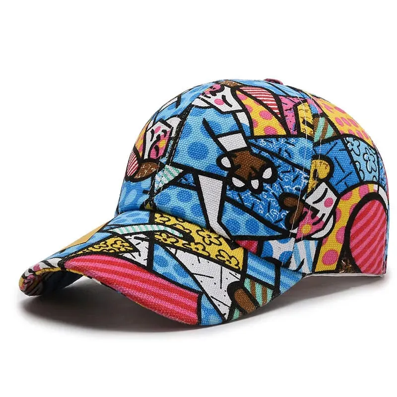 Murakami Cartoon Print Baseball Cap