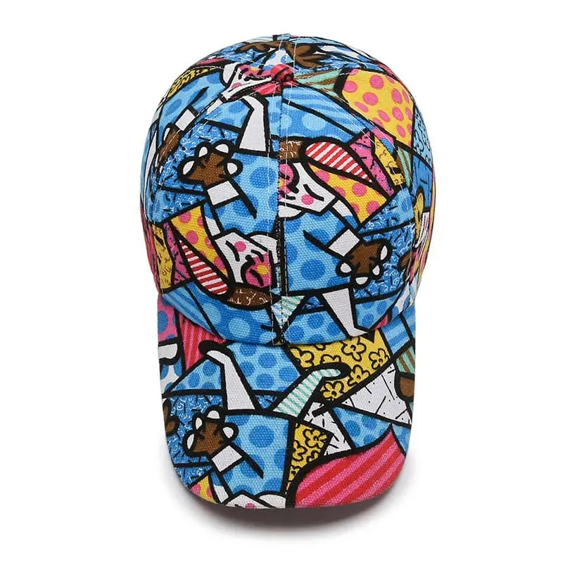 Murakami Cartoon Print Baseball Cap