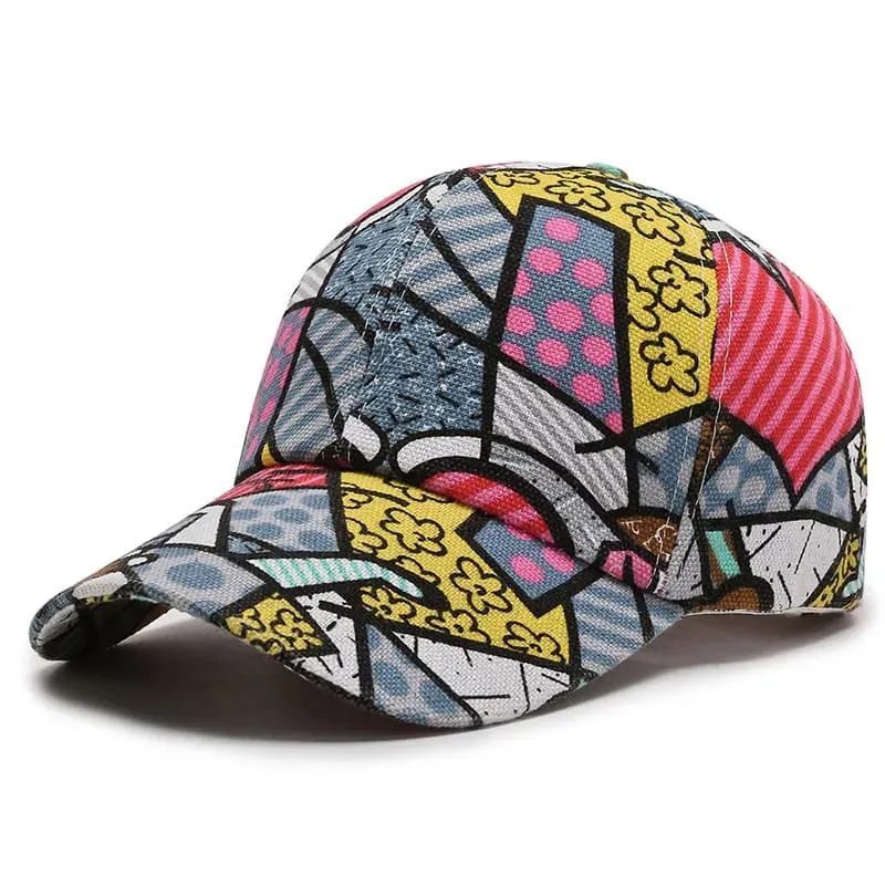 Murakami Cartoon Print Baseball Cap