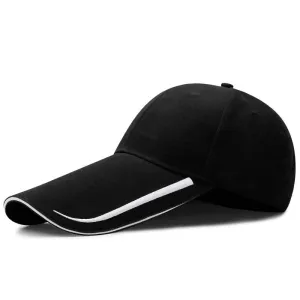 NH 14 cm Long Visor Baseball Cap stylish boater hat with ribbon on model