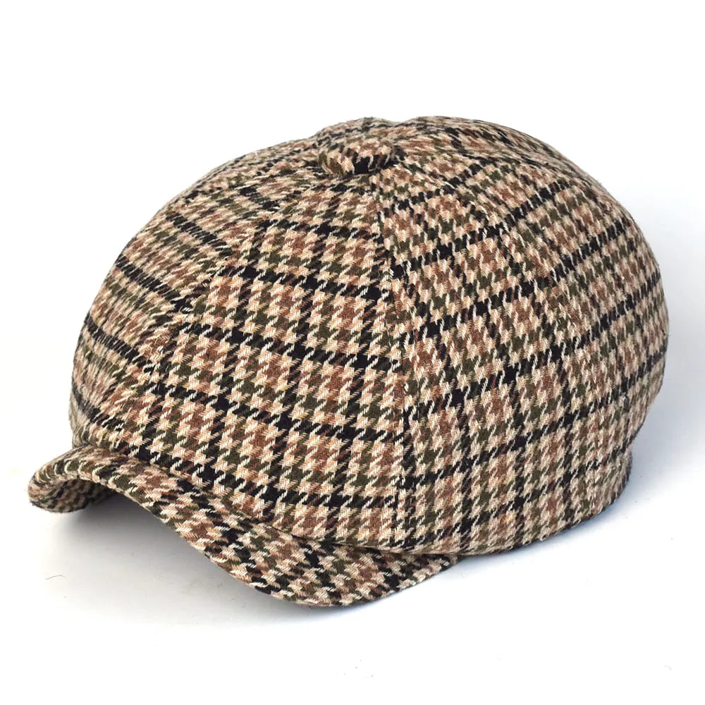 NH Houndstooth Wool Newsboy Cap