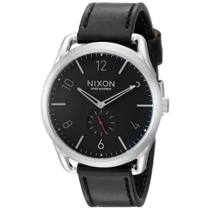 Nixon Men's Quartz Watch - C45 Black Dial Leather Strap | A465008 Luxury Quartz Watch Quartz Watch Sale
