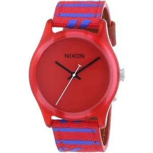 Nixon Women's Watch - Mod Quartz Red and Blue Fabric Strap | A402-200 Luxury Quartz Watch Quartz Watch Sale