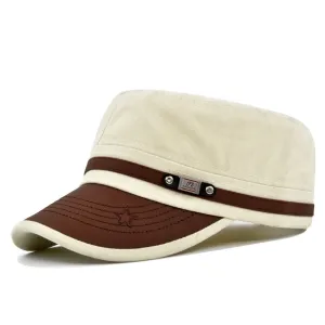 Northwood Cotton Army Cap stylish boater hat with ribbon on model